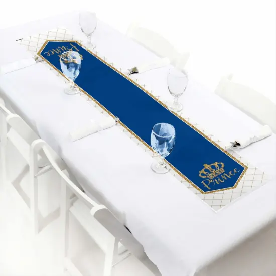 Big Dot of Happiness Royal Prince Charming - Petite Baby Shower or Birthday Party Paper Table Runner - 12 x 60 inches {1}