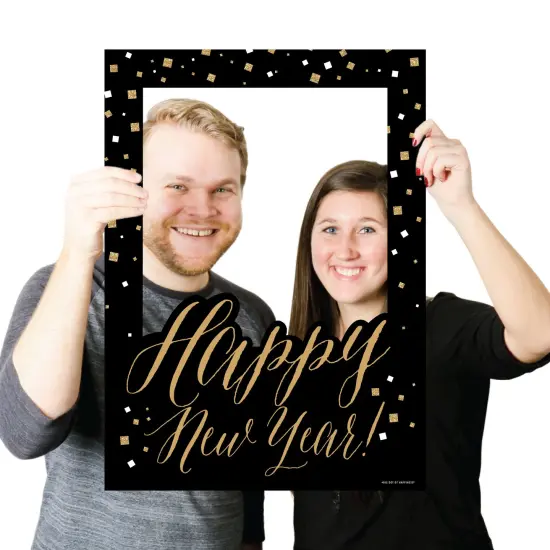 Big Dot of Happiness New Year's Eve - Gold - New Years Eve Party Selfie Photo Booth Picture Frame & Props - Printed on Sturdy Material {4}