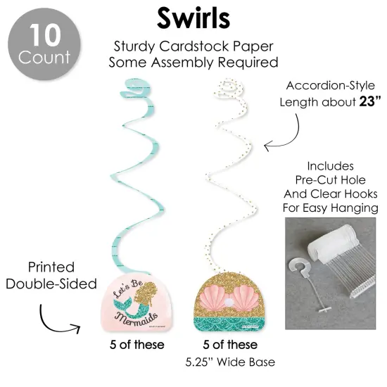 Big Dot of Happiness Let's Be Mermaids - Baby Shower or Birthday Party Supplies Decoration Kit - Decor Galore Party Pack - 51 Pieces {6}