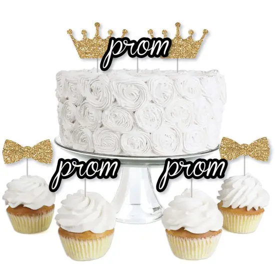 Big Dot of Happiness Prom - Dessert Cupcake Toppers - Prom Night Party Clear Treat Picks - Set of 24 {1}