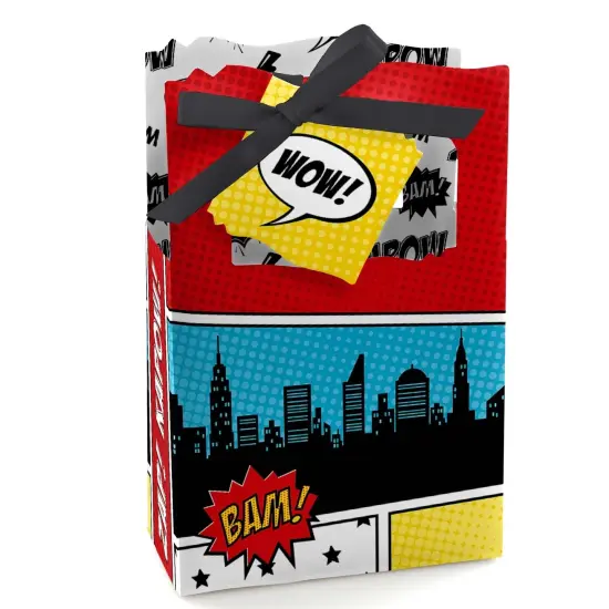 Big Dot of Happiness Bam Superhero - Baby Shower or Birthday Party Favor Boxes - Set of 12 {1}