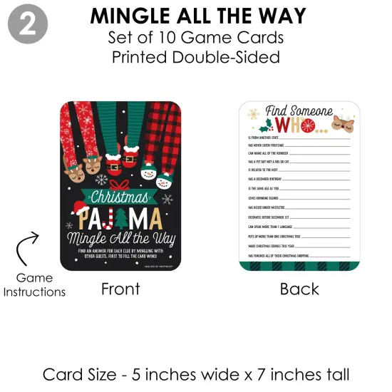 Big Dot of Happiness Christmas Pajamas - 4 Holiday Plaid PJ Party Games - 10 Cards Each - Gamerific Bundle {7}