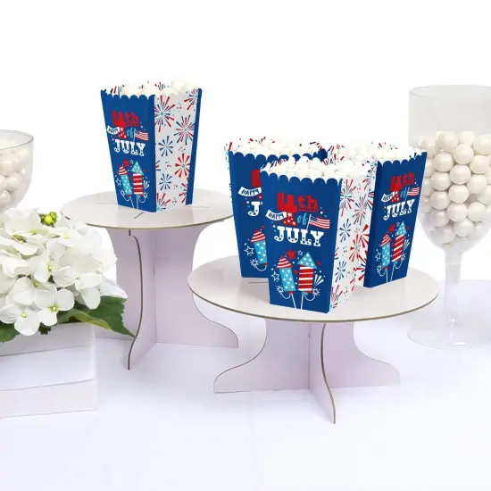 Big Dot of Happiness Firecracker 4th of July - Red, White and Royal Blue Party Favor Popcorn Treat Boxes - Set of 12 {4}