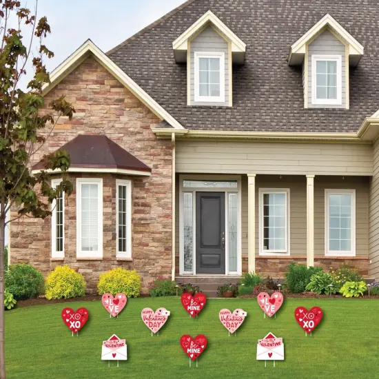 Big Dot of Happiness Happy Valentine's Day - Hearts, Envelope Lawn Decorations - Outdoor Valentine Hearts Party Yard Decorations - 10 Piece {3}