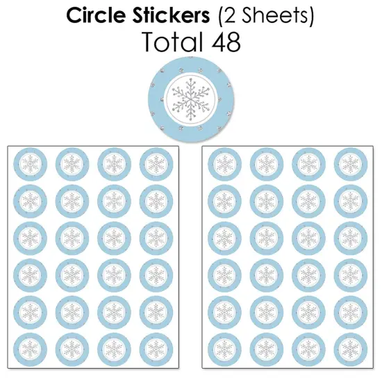 Big Dot of Happiness Winter Wonderland - Snowflake Holiday Party and Winter Wedding Candy Favor Sticker Kit - 304 Pieces {7}