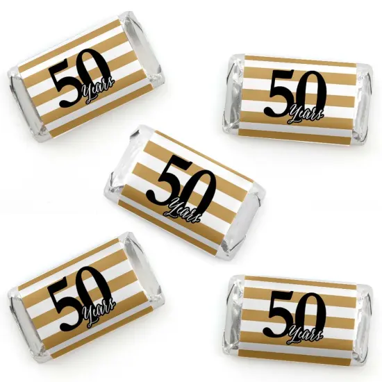 Big Dot of Happiness We Still Do - 50th Wedding Anniversary - Mini Candy Bar Wrapper Stickers - Anniversary Party Small Favors - 40 Count {1}