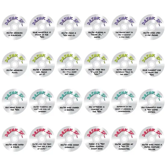 Big Dot of Happiness Drink If Game - 90's Throwback - 1990s Party Game - 24 Count {3}