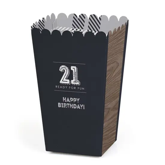Big Dot of Happiness Finally 21 - 21st Birthday Party Favor Popcorn Treat Boxes - Set of 12 {1}