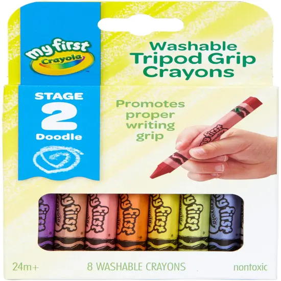 Crayola My First Washable Tripod Grip Crayons-8/Pkg {1}