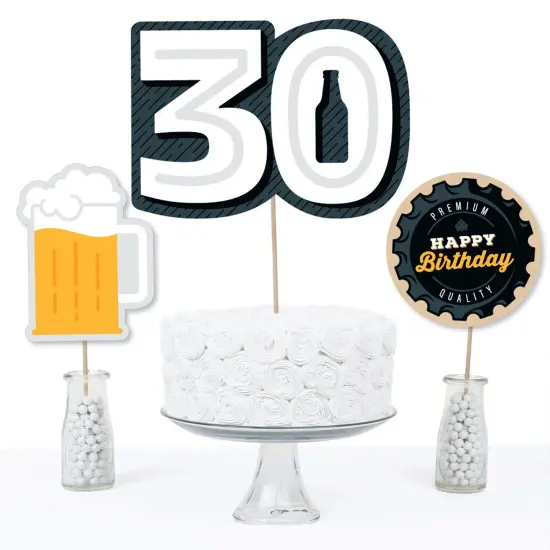 Big Dot of Happiness Cheers and Beers to 30 Years - 30th Birthday Party Centerpiece Sticks - Table Toppers - Set of 15 {4}