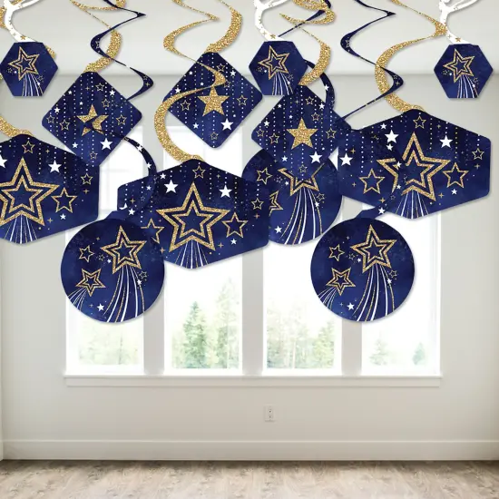 Big Dot of Happiness Starry Skies - Gold Celestial Party Hanging Decor - Party Decoration Swirls - Set of 40 {4}