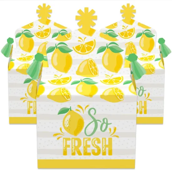 Big Dot of Happiness So Fresh - Lemon - Treat Box Party Favors - Citrus Lemonade Party Goodie Gable Boxes - Set of 12 {3}