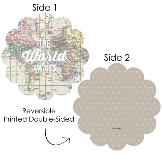 Big Dot of Happiness World Awaits - Travel Themed Party Round Table Decorations - Paper Chargers - Place Setting For 12 {4}