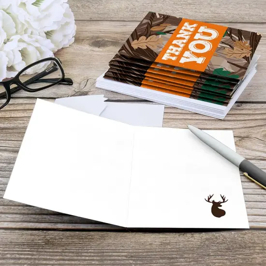 Big Dot of Happiness Gone Hunting - Deer Hunting Camo Baby Shower or Birthday Party Thank You Cards (8 count) {6}