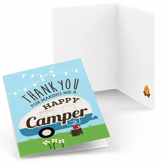 Big Dot of Happiness Happy Camper - Camping Baby Shower or Birthday Party Thank You Cards (8 count) {1}