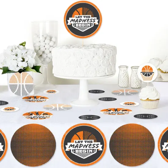 Big Dot of Happiness Basketball - Let the Madness Begin - College Basketball Party Giant Circle Confetti - Party Decorations - Large Confetti 27 Count {6}