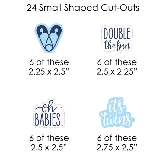 Big Dot of Happiness It's Twin Boys - Blue Twins Baby Shower DIY Decorations - Clothespin Garland Banner - 44 Pieces {7}