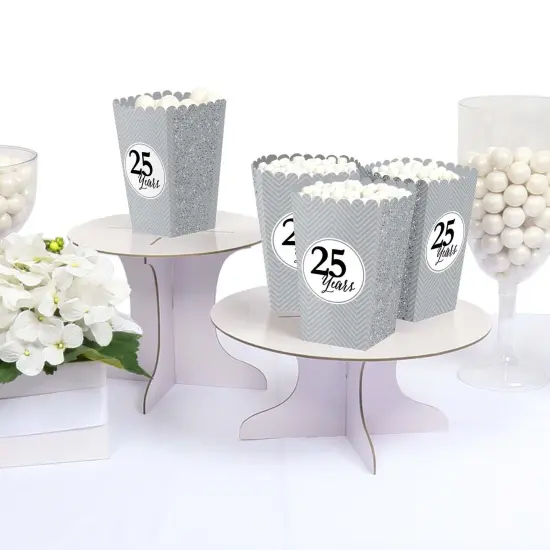 Big Dot of Happiness We Still Do - Silver 25th Wedding Anniversary Party Favors Popcorn Treat Boxes - Set of 12 {4}