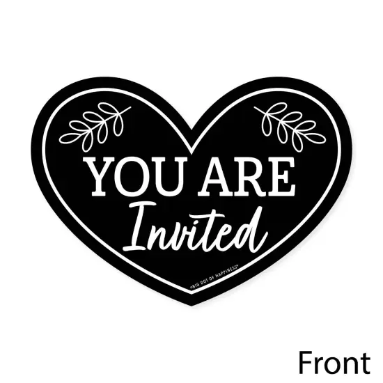 Big Dot of Happiness Mr. and Mrs. - Shaped Fill-In Invitations - Black and White Wedding or Bridal Shower Invitation Cards with Envelopes - Set of 12 {4}