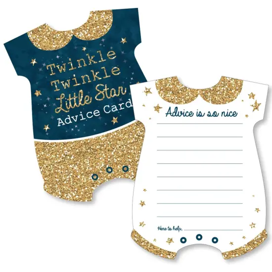 Big Dot of Happiness Twinkle Twinkle Little Star - Baby Bodysuit Wish Card Baby Shower Activities - Shaped Advice Cards Game - Set of 20 {1}