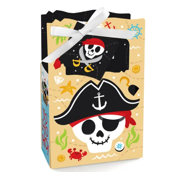 Big Dot of Happiness Pirate Ship Adventures - Skull Birthday Party Favor Boxes - Set of 12 {1}