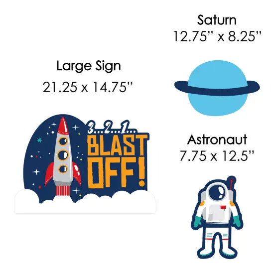 Big Dot of Happiness Blast Off to Outer Space - Yard Sign & Outdoor Lawn Decorations - Rocket Ship Baby Shower or Birthday Party Yard Signs - Set of 8 {7}