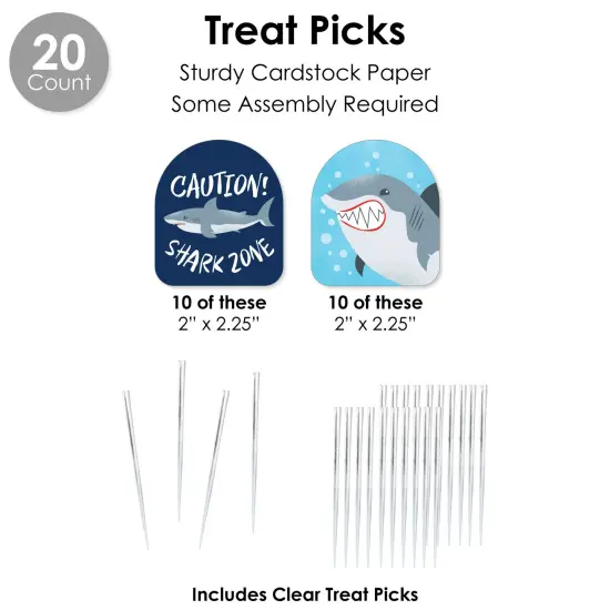 Big Dot of Happiness Shark Zone - Jawsome Shark Party or Birthday Party Favors and Cupcake Kit - Fabulous Favor Party Pack - 100 Pieces {7}