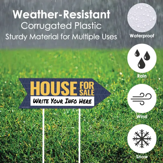 Big Dot of Happiness House For Sale Sign Arrow - Double Sided Directional Yard Signs - Set of 2 {4}