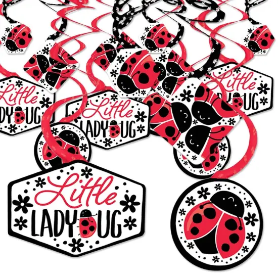 Big Dot of Happiness Happy Little Ladybug - Baby Shower or Birthday Party Hanging Decor - Party Decoration Swirls - Set of 40 {1}