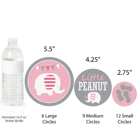 Big Dot of Happiness Pink Elephant - Girl Baby Shower Giant Circle Confetti - Birthday Party Decorations - Large Confetti 27 Count {4}