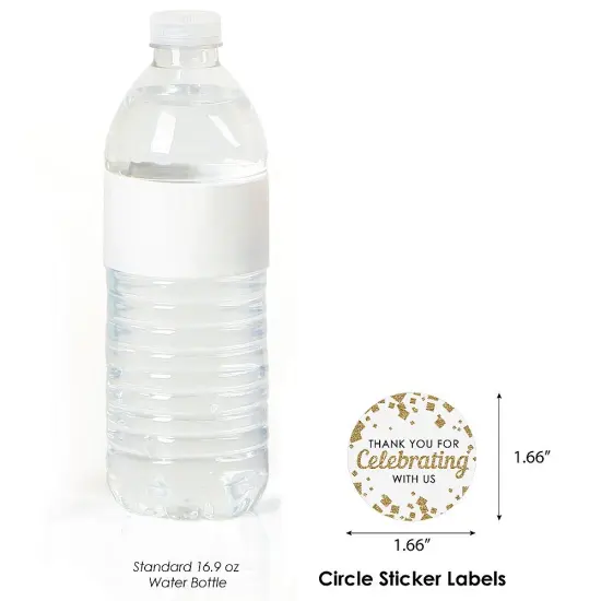 Big Dot of Happiness Thank You For Celebrating With Us - Gold - Party Circle Sticker Labels - 24 Count {4}