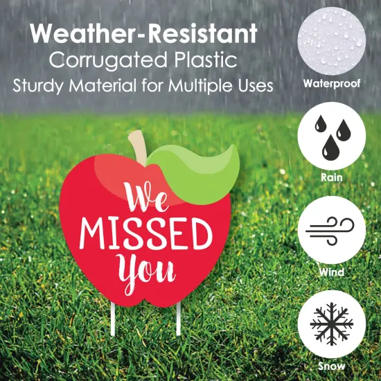 Big Dot of Happiness We Missed You - Yard Sign and Outdoor Lawn Decorations - Back to School Classroom Yard Signs - Set of 8 {4}