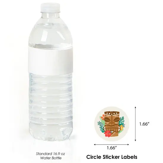 Big Dot of Happiness Tropical Luau - Hawaiian Beach Party Circle Sticker Labels - 24 Count {4}