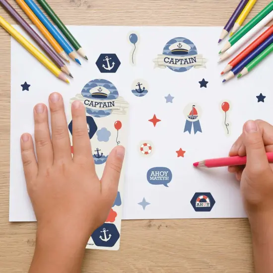 Big Dot of Happiness Ahoy - Nautical - Birthday Party Favor Kids Stickers - 16 Sheets - 256 Stickers {7}