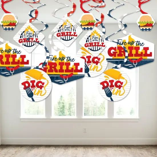 Big Dot of Happiness Fire Up the Grill - Summer BBQ Picnic Party Hanging Decor - Party Decoration Swirls - Set of 40 {4}