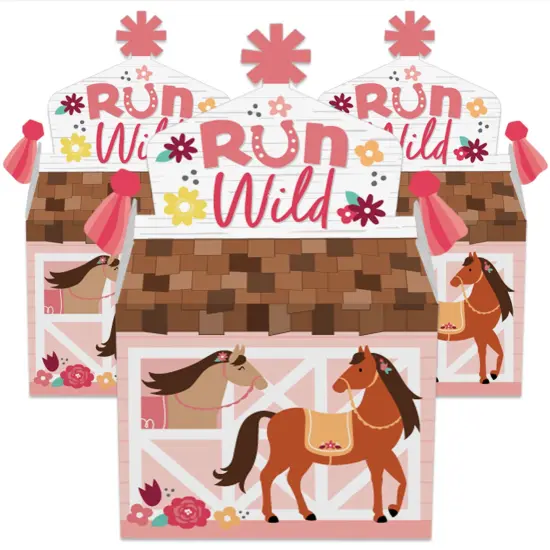 Big Dot of Happiness Run Wild Horses - Treat Box Party Favors - Pony Birthday Party Goodie Gable Boxes - Set of 12 {3}