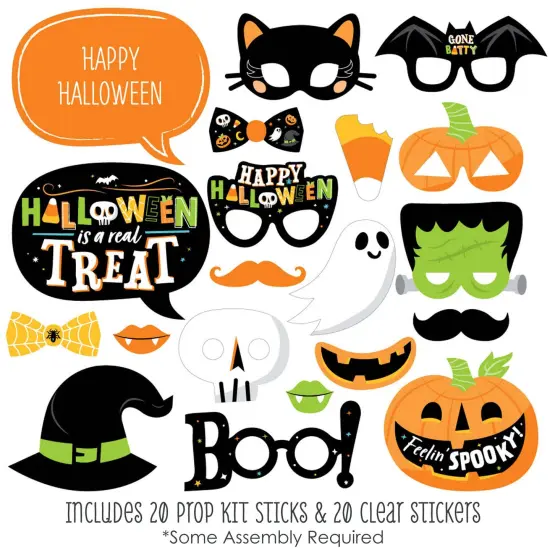 Big Dot of Happiness Jack-O'-Lantern Halloween - Kids Halloween Party Photo Booth Props Kit - 20 Count {3}