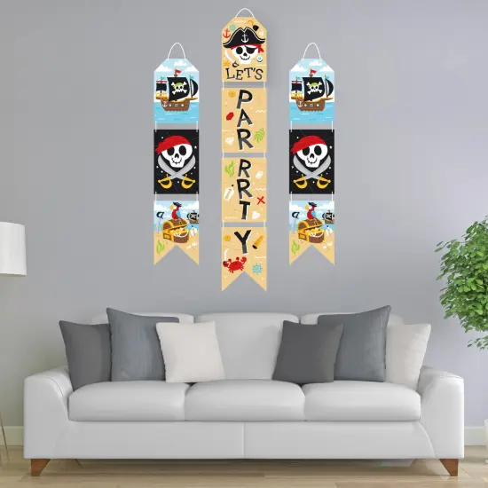 Big Dot of Happiness Pirate Ship Adventures - Hanging Vertical Paper Door Banners - Skull Birthday Party Wall Decoration Kit - Indoor Door Decor {3}