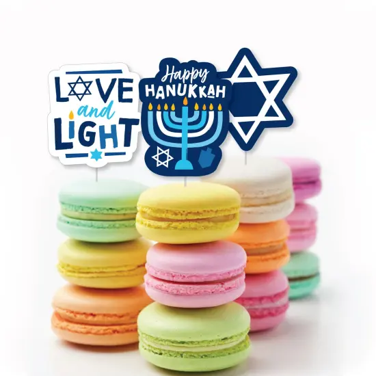 Big Dot of Happiness Hanukkah Menorah - DIY Shaped Chanukah Holiday Party Cut-Outs - 24 Count {4}