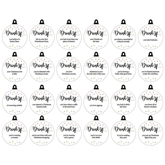 Big Dot of Happiness Drink If Game - Red and Gold Friendsmas - Friends Christmas Party Game - 24 Count {3}