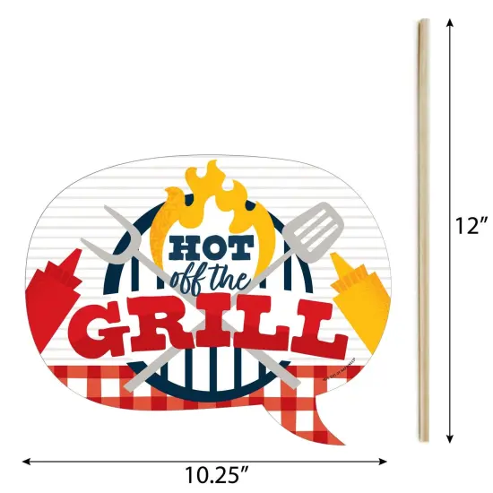 Big Dot of Happiness Funny Fire Up the Grill - Summer BBQ Picnic Party Photo Booth Props Kit - 10 Piece {6}