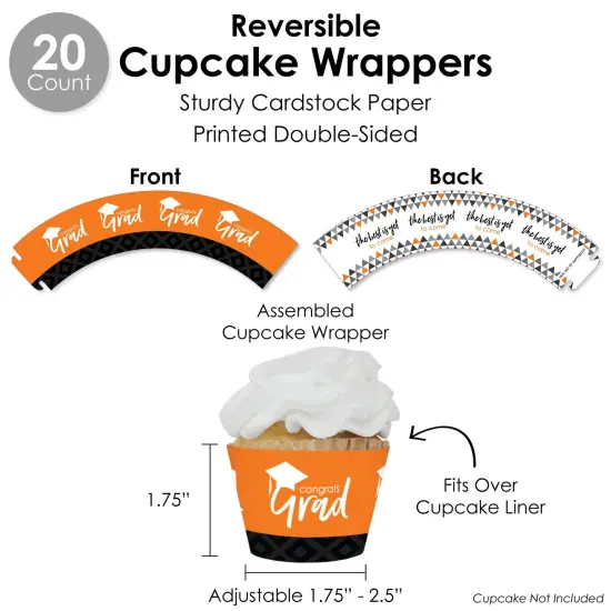 Big Dot of Happiness Orange Grad - Best is Yet to Come - Orange Graduation Party Favors and Cupcake Kit - Fabulous Favor Party Pack - 100 Pieces {6}