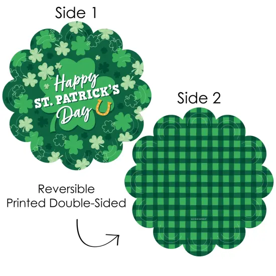 Big Dot of Happiness Shamrock St. Patrick's Day - Saint Paddy&rsquo;s Day Party Round Table Decorations - Paper Chargers - Place Setting For 12 {4}