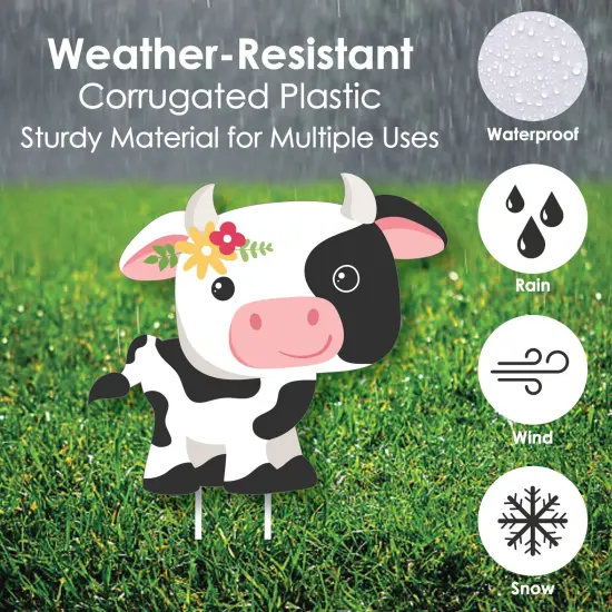 Big Dot of Happiness Girl Farm Animals - Lawn Decorations - Outdoor Pink Barnyard Baby Shower or Birthday Party Yard Decorations - 10 Piece {6}