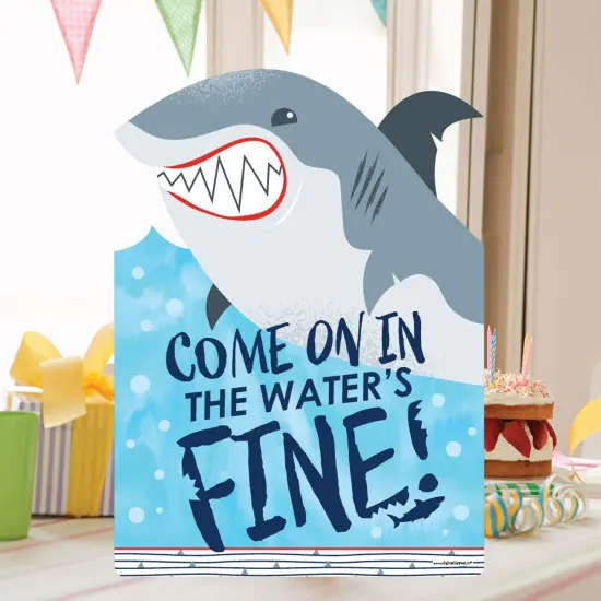 Big Dot of Happiness Shark Zone - Party Decorations - Jawsome Party or Birthday Party Welcome Yard Sign {7}