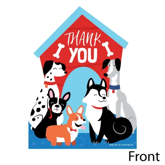 Big Dot of Happiness Pawty Like a Puppy - Shaped Thank You Cards - Dog Baby Shower or Birthday Party Thank You Note Cards with Envelopes - Set of 12 {4}