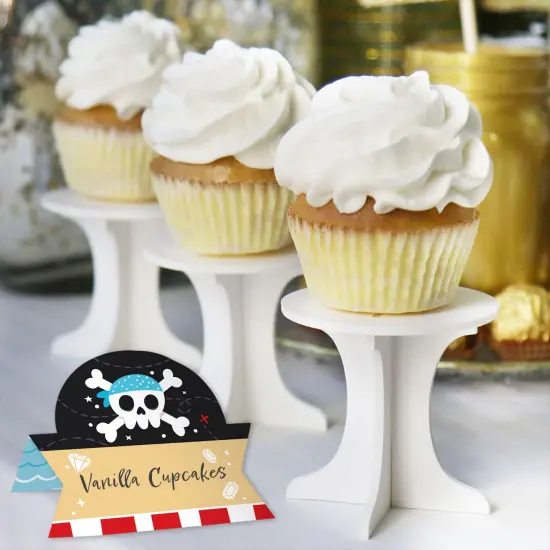 Big Dot of Happiness Pirate Ship Adventures - Skull Birthday Party Tent Buffet Card - Table Setting Name Place Cards - Set of 24 {6}