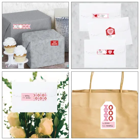 Big Dot of Happiness Conversation Hearts - Assorted Valentine&rsquo;s Day Party Gift Tag Labels - To and From Stickers - 12 Sheets - 120 Stickers {7}