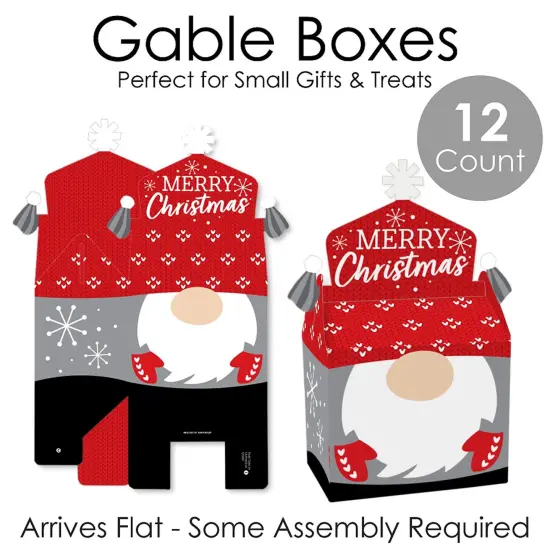 Big Dot of Happiness Christmas Gnomes - Treat Box Party Favors - Holiday Party Goodie Gable Boxes - Set of 12 {7}