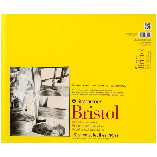 Strathmore Bristol Smooth Paper Pad 14"X17"-20 Sheets {1}